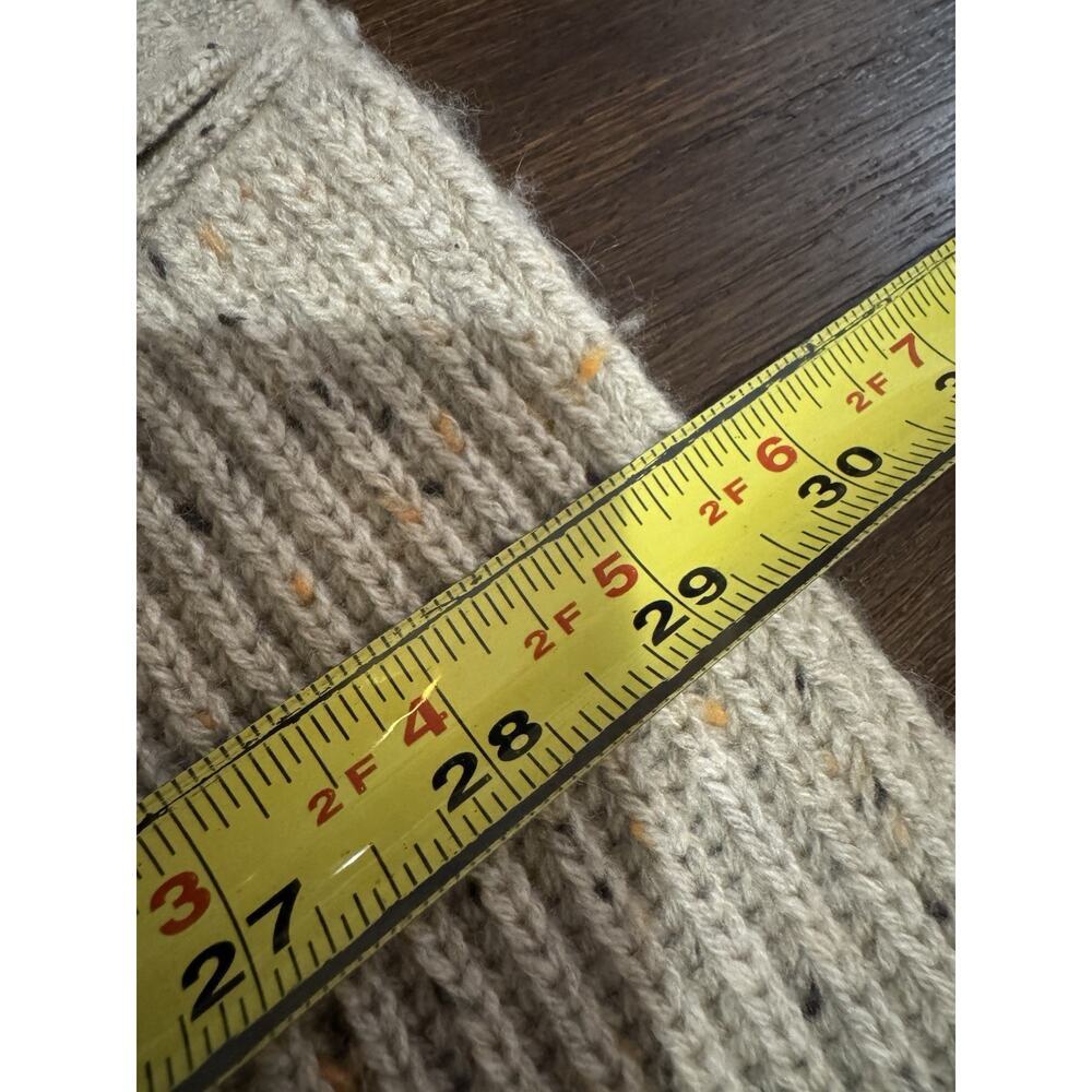 Kokun Cashmere Wool Sweater Taupe Beige Marled Hooded Vest Womens Medium - Picture 9 of 13